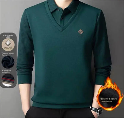 👔🔥【M-4XL】Nova muška polo majica za srednju i stariju dob, zimska, plus size, s ovratnikom i podstavom od flisa