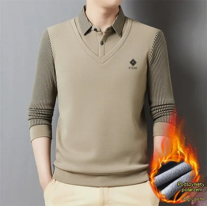 👔🔥【M-4XL】Nova muška polo majica za srednju i stariju dob, zimska, plus size, s ovratnikom i podstavom od flisa
